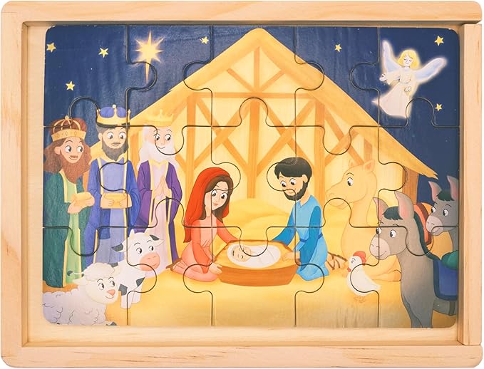 Bible Puzzles for Kids Ages 4-6 | Wooden Puzzles (15 pcs Each) | Christian Gifts for Children | Preschool Graduation Gifts | Nativity Christmas Decoration | Last Supper (New Testament)