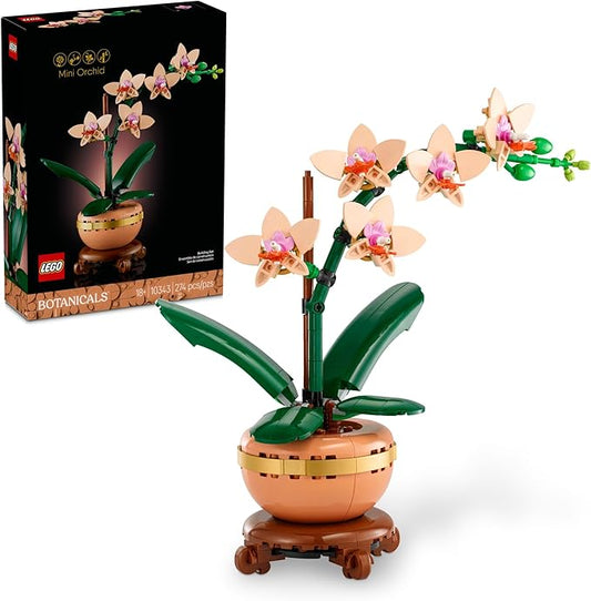 LEGO Botanicals Mini Orchid Building Set - Artificial, Fake Orchid for Home Decor, Adults Ages 18+ - Gift for Graduation- Indoor Plant Decorations for Table, Desk, Office - 10343