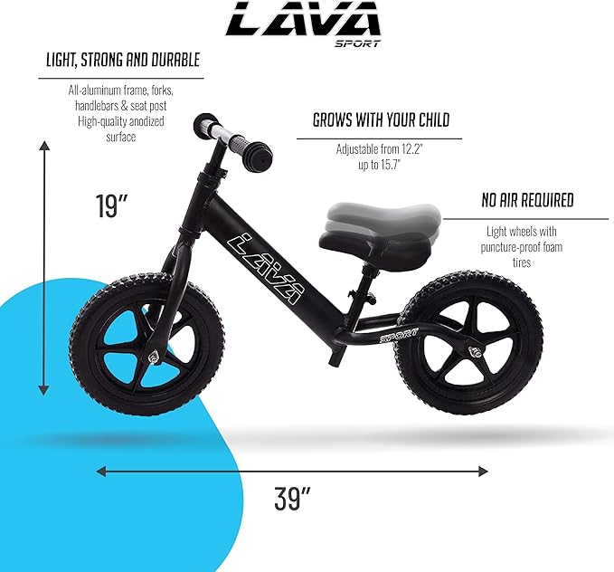 Balance Bike - Lightweight Aluminium Toddler Bike for 2, 3, 4, and 5 Year Old Boys and Girls - No Pedal Bikes for Kids with Adjustable Handlebar and Seat, EVA Tires - Training Bike