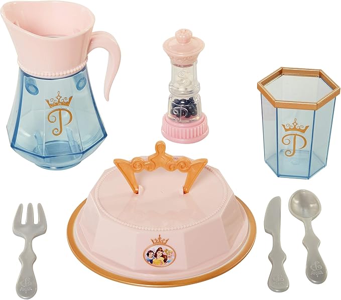 Disney Princess Style Collection Room Service Pretend Play Toy Set - with Serving Tray, Plate Cover, Pitcher & More for A Great Pretend Travel Experience - Girls Ages 3+