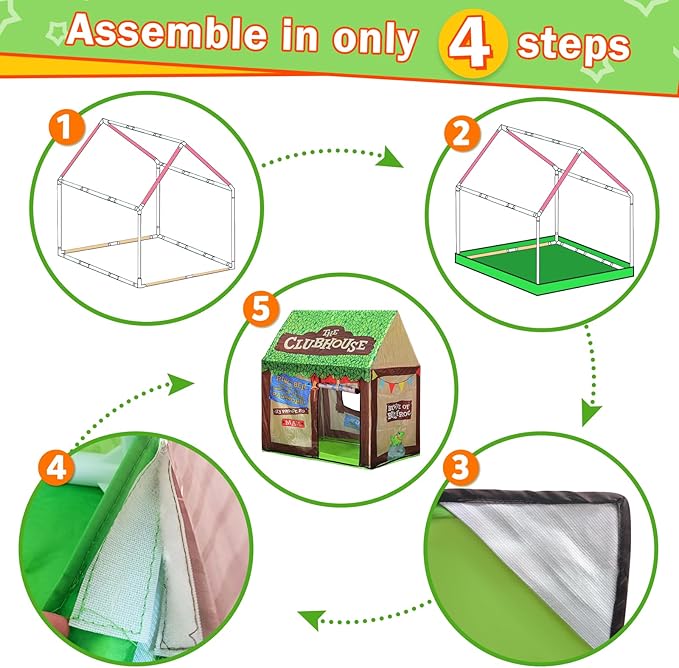 Indoor Kids Play Tents for Toddlers: with Star Lights - Cute Boys Girls Playhouse Tent Kids Fort Children Toys Tent for Christmas Birthaday