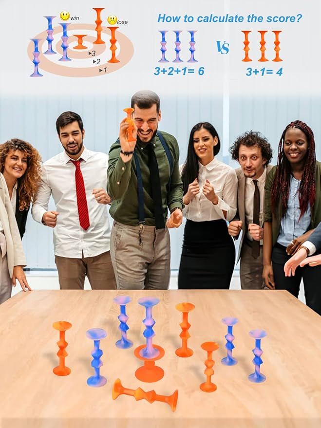 11Pcs Diamond Styled Valentine's Day Silicone Suction Cup Dart Game Pictionary Game for Family Party (Mix Color)