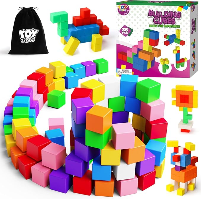 TOY Life Magnetic Building Blocks for Toddlers Ages 3-5 and Kids 4-8 - STEM Learning Preschool Building Toys