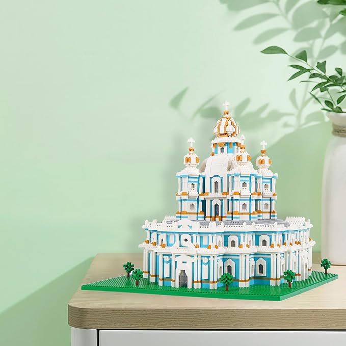 Micro Mini Blocks Smolny Cathedral Model Building Blocks Set Architecture Model Mini Building Blocks Gifts for Adult