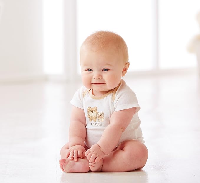 Gerber Baby Girls' 5-Pack Short Sleeve Variety Onesies Bodysuits