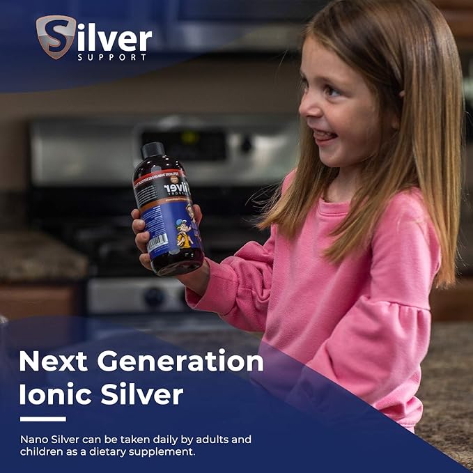 Nano Ionic Silver Technology - Liquid Immune Booster for All Ages and Pets - Cutting-Edge 10 ppm Formula Enhances Wellness - 32oz