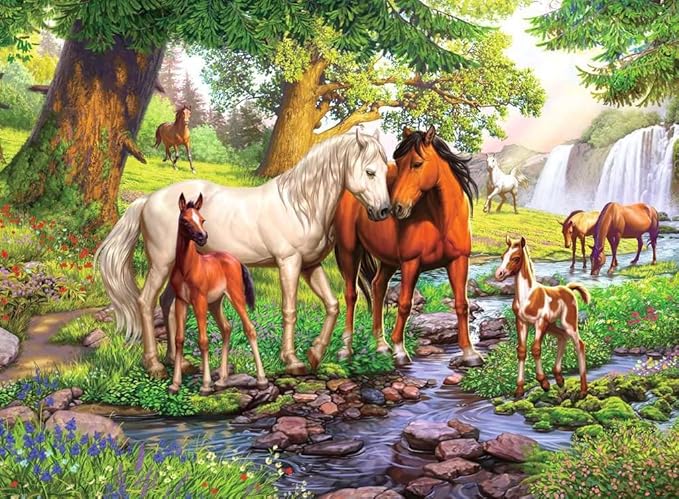 Ravensburger 12904 Horses by The Stream 300 Piece Puzzle for Kids - Every Piece is Unique, Pieces Fit Together Perfectly