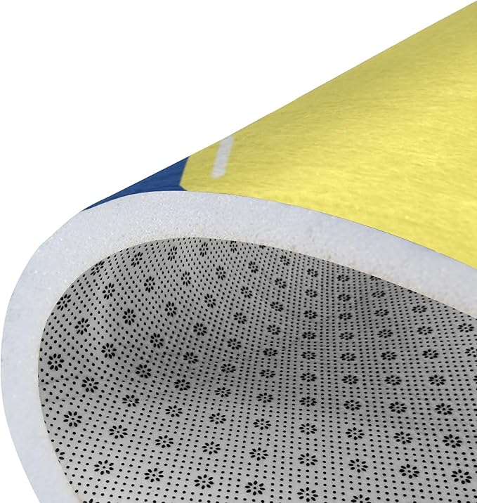 Classroom Carpets Playmat Rugs - 5x7 Ft Kids Rug with Rubber Backing, Colorful Circle on Blue Background Classroom Seating Rug Play Mat Nursery Rugs for Preschool Elementary Playroom -12 Seating