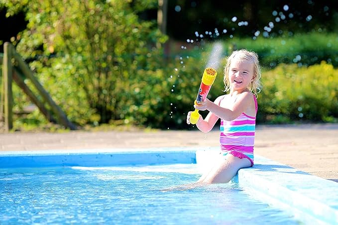 24 Bulk Pack Water Blaster - 8.5" Clear Plastic Water Guns -Summer Party Favor Water Soakers - Water Shooter- Swimming Pool Beach Water Toy for Kids
