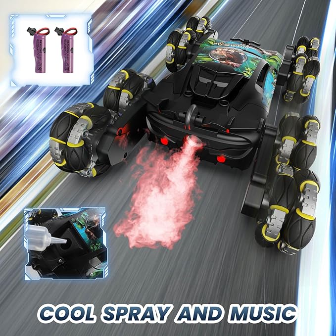 8WD Gesture Sensing RC Stunt Car, Hand Controlled Climbing Drift Dinosaur Remote Control Car, Kids Cool Toys for Ages 6 7 8-13 Boys, Christmas Birthday Gifts Ideas for 9 10 11 12 Year Old Boys