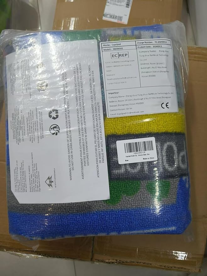 Capslpad Kids Rug 6'6" x 5'0" Educational Learning Kid Play Area Rug Large Traffic Road Cars Rug Play Mat for Kids Toy Nursery Car Carpet for Playroom Living Room Classroom Decor, Blue