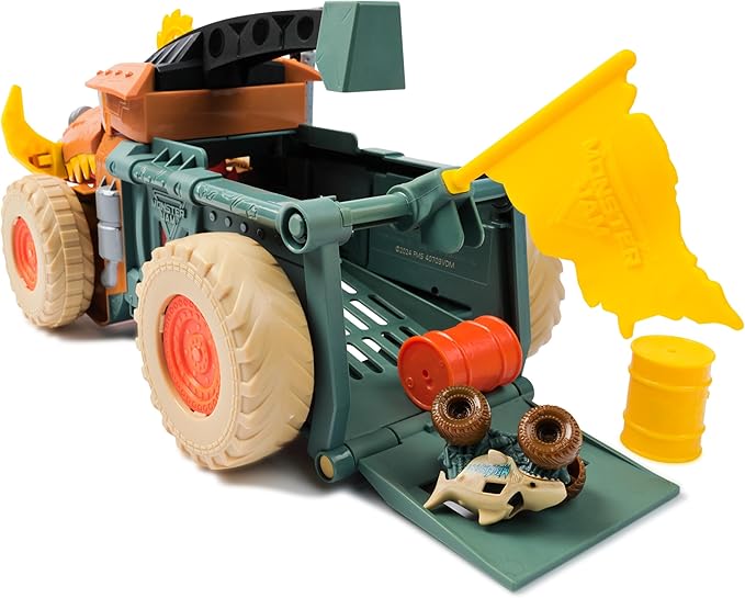 Monster Jam Mini Jam, Megalodon Mad Hog Chomper and Monster Truck, Fun Cleanup and Storage, Kids Toy Gifts for Boys and Girls Ages 3 and Up