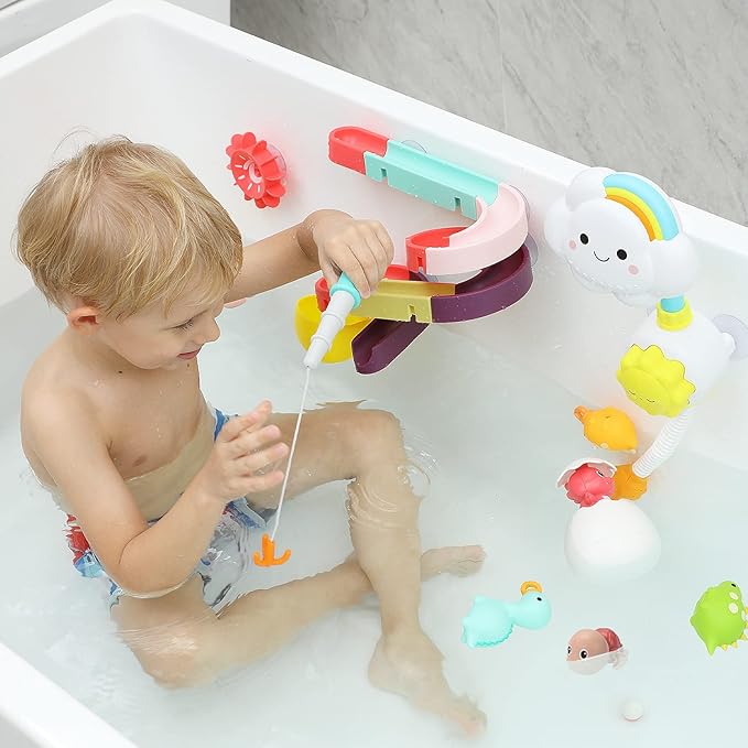 33 PCS Bath Toy Bathtub Toy with Shower and Rubber Duck for Toddlers and Babies