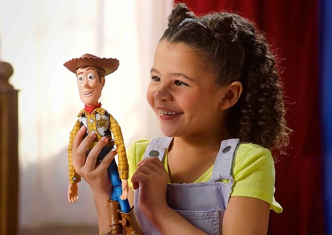 Mattel Disney Pixar Toy Story Talking Woody Action Figure & Accessory, Roundup Fun 12-inch Collectible with 30+ Sounds & Phrases