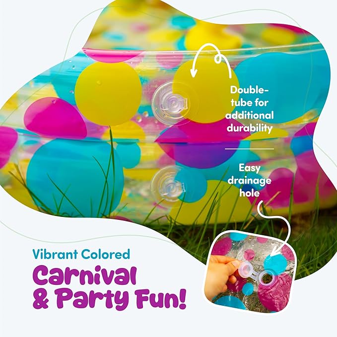 Gamie Duck Pond Matching Carnival Game for Kids, 36" x 6" Inflatable Pool & 20 Plastic Ducks with Numbers, Water Outdoor Game for Kids, Fun Memory Game for Backyard, Birthday Party Field Day Games