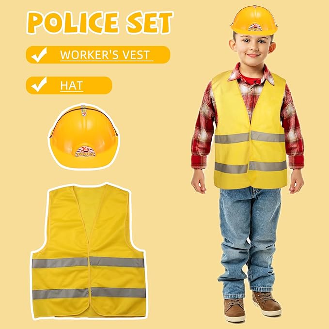 Vicenpal 4 Sets 12 Pcs Pretend Play Kids Costumes Set Christmas Gifts Role Play Costume Dress Costume for Kids Boys Girls