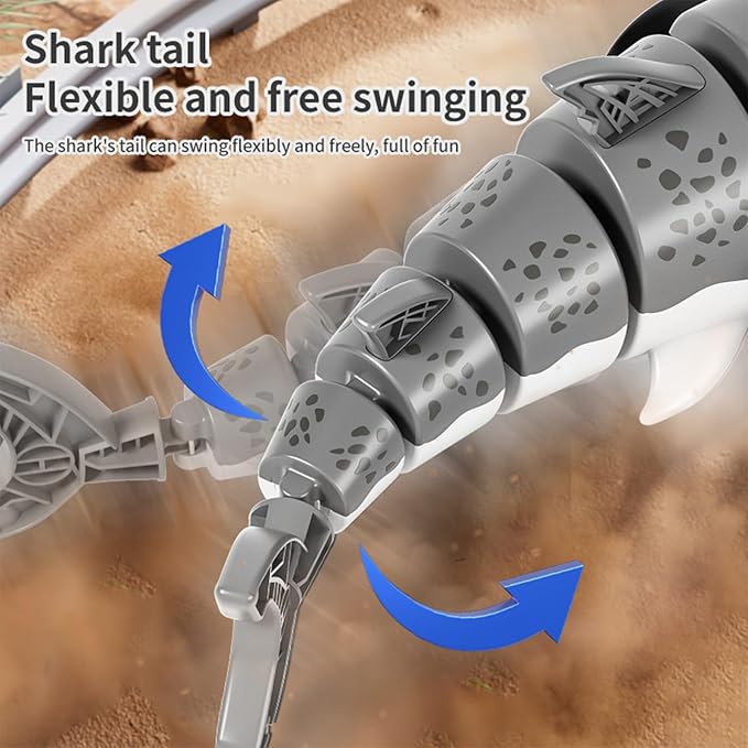 Remote Control Shark Toy, RC Toy Cars for Boys, 2.4Ghz Most Terrains Terrain Remote Control Shark car with Light, Swinging Tail, Rechargeable Race Stunt Car for Gift