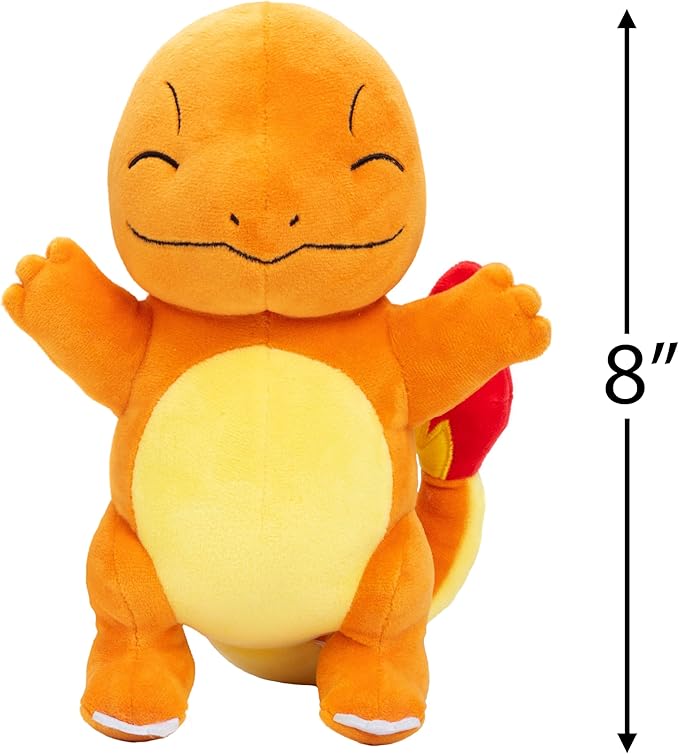Pokémon 8" Charmander Plush - Officially Licensed Pokemon - Generation 1 Starter - Authentic Stuffed Animal Toy Figure - Easter Basket Stuffer Gift for Kids, Boys, Girls - 2+