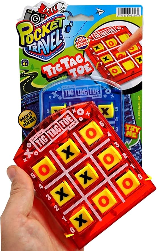 JA-RU Portable Tic Tac Toe (2 Pack) Classic Mini Board Games for Kids. Pocket Size Travel. Bulk Birthday Party Favor Stocking Stuffer. 3256-2s