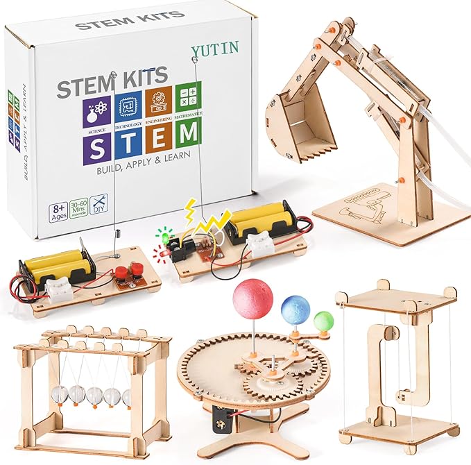 STEM Science Kits for Kids Ages 8-12 8-10, Wood Building Crafts Kits for Boys 6-8, STEM Toys for Boys Age 8-12 6 7 10 11 13 Years Old Gifts, Engineering Experiment Projects, 3D Wooden Puzzles 8-13