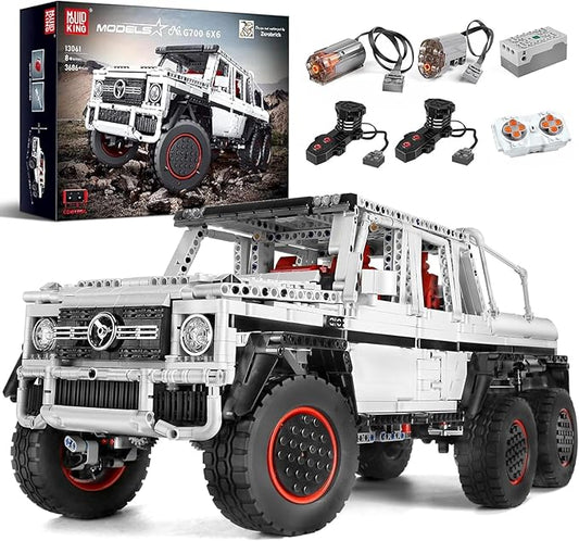 Mould King 13061 Off-Road Pickup Trucks Building Kits Toy, 6x6 MOC Building Blocks Model Off-Road Vehicle with Motor/APP Remote Control, Gift for Kids Age 8+/Adult Enthusiasts(3686 Pieces)