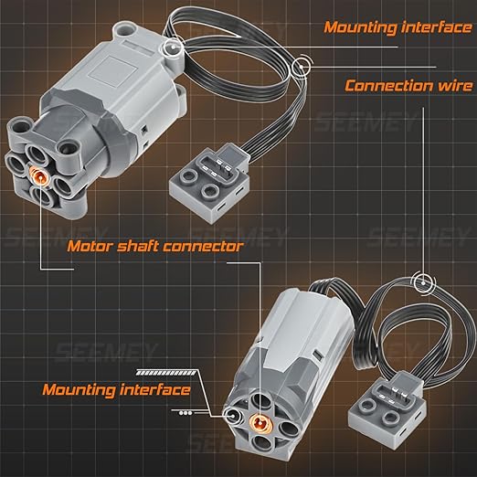 34Pcs Power-Function Kit Set Motor Battery Infrared-Remote-Control Receiver Train Adjustable Speed Technic-Motor Parts, Technic-Parts Compatible with mainbrands