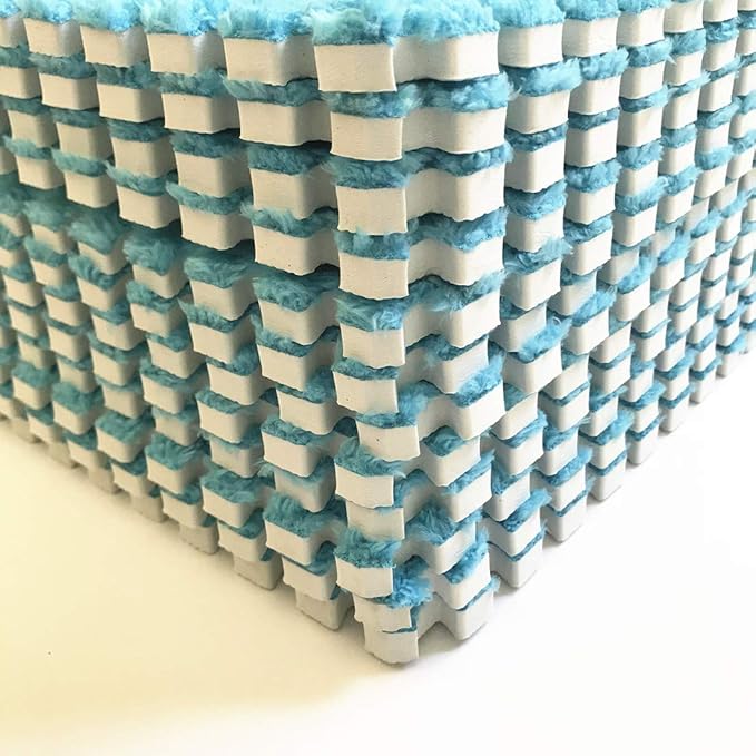 Interlocking Carpet Shaggy Soft EVA Foam Mats Fluffy Area Rugs Protective Floor Tiles Exercise Play Mat for Children Kids Room Home Parlor Bedroom (12 pcs, Blue)