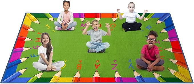 Thick Classroom Rug Kids Classroom Seating Rug 3.2x5 ft, Children's Classroom Preschool Rug Elementary,ABCarpet-RtZMYD-1510-MVC