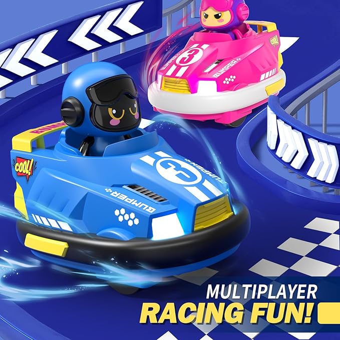 Remote Control Bumper Car Toy Set of 2 Players|Toddlers Mini RC Car Toys with Light & Sound & 360°Rotating|Christmas Birthday Gifts for 2 3 4 5 Year Old Boys Girls Kids Ideas