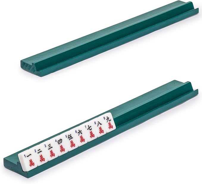 Yellow Mountain Imports "Mah-Jinn, a New Kind of Mahjong for Young Players - Complete Set with 152 Melamine Tiles, 4 Wooden Racks, and Dice