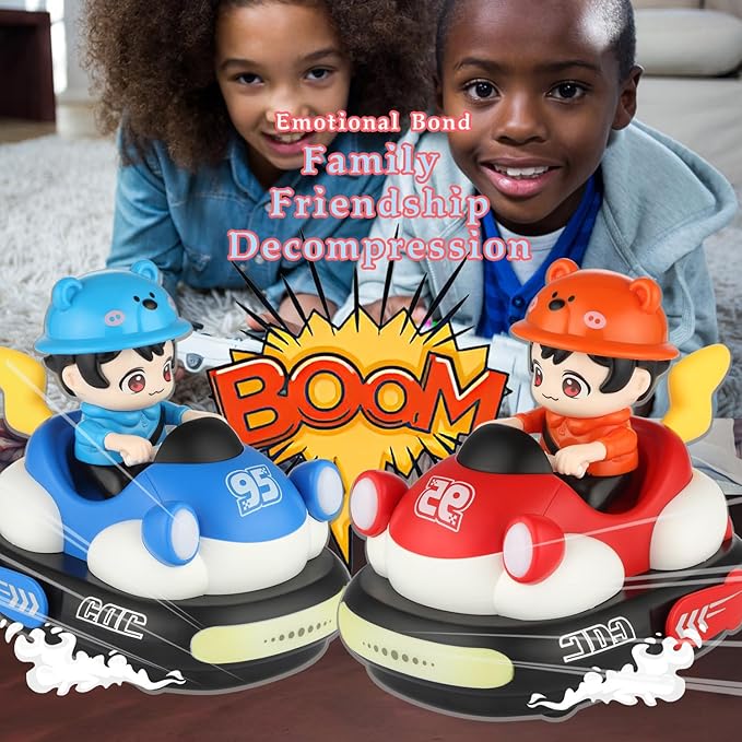 2Pcs Remote Control Cars Toys, Rechargeable RC Speed Bumper Cars, Mini Remote Controlled Ejector Vehicles for Kids Ages 3-8 with Parental Guidance, Birthday Toy Gifts for Toddler Child Teen