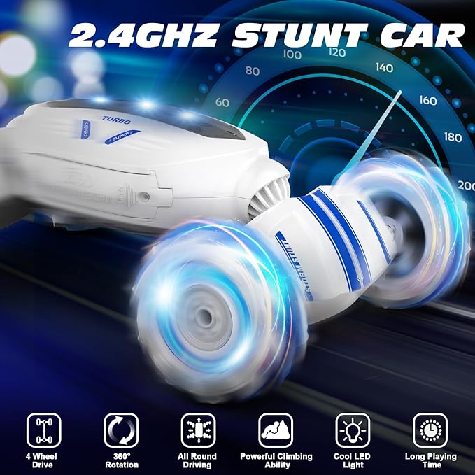 Remote Control Car RC Car, Gesture Sensing RC Stunt Car Boys Toys for 6-8 Years Old, Best Birthday Gifts for Kids, 4WD, 2.4Ghz, 360° Rotating, 2 Control Modes Control Transformer Toys Twist Cars