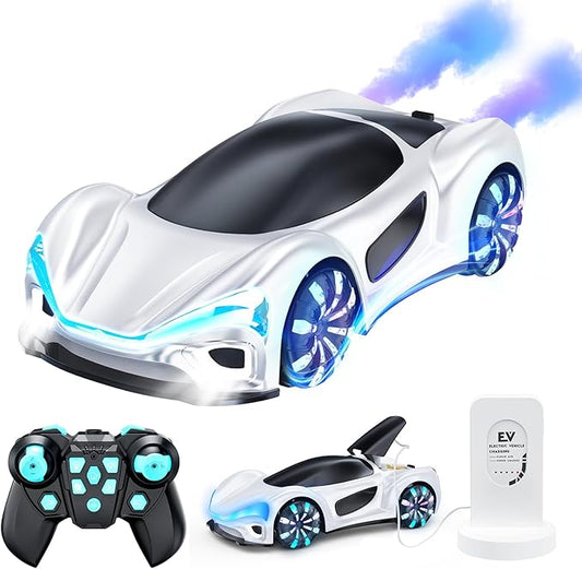 Remote Control Car,RC Drift Car Boys Toys for 4 5 6 7 8 9 10 11 12 Year Old 2.4GHz 360° Rotate RC Cars with Cool Lights, Music & Spray Effects Cool Birthday Presents Gifts for Kids & Boys 4-12