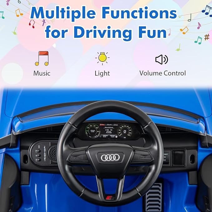 Licensed Audi SQ8 Ride on Car by INFANS, Battery Powered Electric Vehicle for with Remote Control, Adjustable Music, LED Lights, Suspension, Driving Toy Gift for Kids Toddler Age 3+ (Blue)