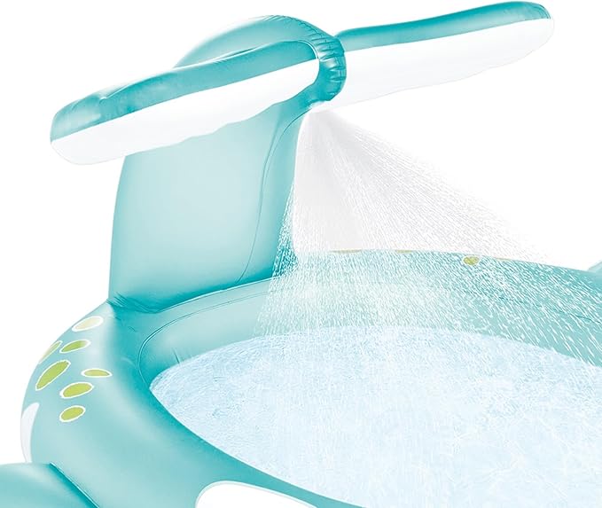 Intex Inflatable Whale Spray Kiddie Pool for Kids 2+, 79" x 77" x 36", 57440EP - Small Blow-Up Splash Pool & Sprinkler, Backyard Toddler Play Center