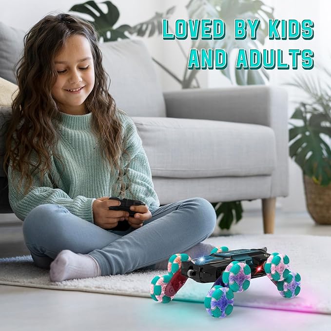 8WD Gesture Sensing Stunt Rc Cars Toys for Boys Age 6-13, Hand Remote Control Climbing Car, Toy for Kids 6 7 8 9 10 11 12+ Years Old Christmas Birthday Coolest Best Gift Ideas for Boy (Black)