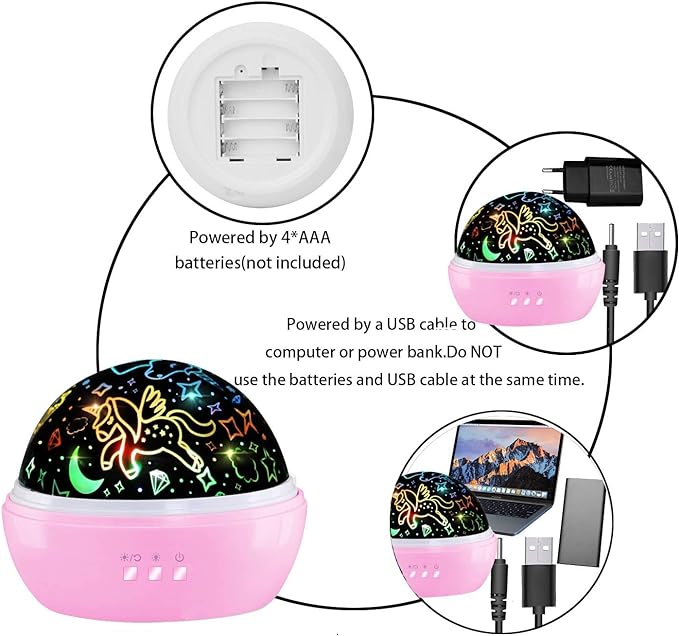 HONGID Unicorn Toys for 3-8 Year Old Girls,Star Projection Cute Kids Toys for 2-9 Year Old Girls 2 in 1 Popular Christmas Xmas Birthday Gifts for Girls Age 2-10 Year Old Toddler Girl,Girls Toys