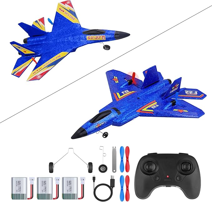 F22 RC Plane, Remote Control Airplane, 2.4Ghz Ultra Long Endurance Raptor RC Fighter Jet Toy Airplanes for Kids Beginners Boys Girls