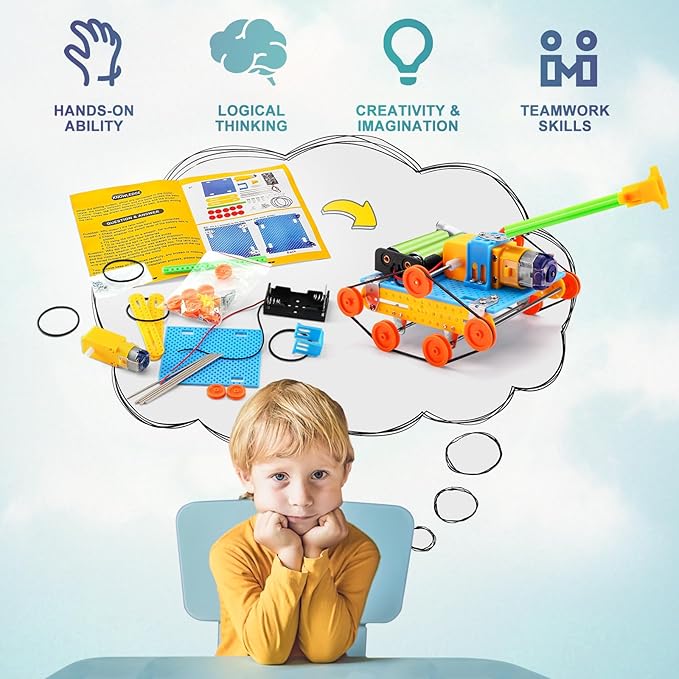 STEM Kits for Kids Age 8-10, Science Robot Building Kits for Boys Crafts 8-12 5-7, STEM Toys for 6 7 8 10 12 13 Year Old Boys Girl Gifts, Science Experiments for Kids 6-8, Car Engineering Projects