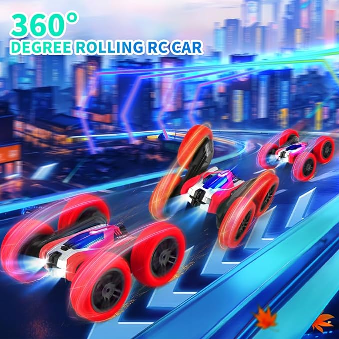 Remote Control Car Toys for Kids, 90 Min Playtime, Rechargeable Rc Stunt Car 360 Flips Rotating Cars Toys for Boys