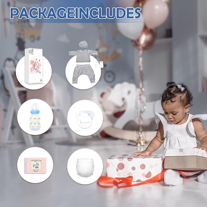 WOOROY Realistic Reborn Baby Dolls Black Boy, 20 Inch African American Newborn Boy Doll, Lifelike Weighted Soft Body, Christmas Birthday Gift for Kids Age 3 +