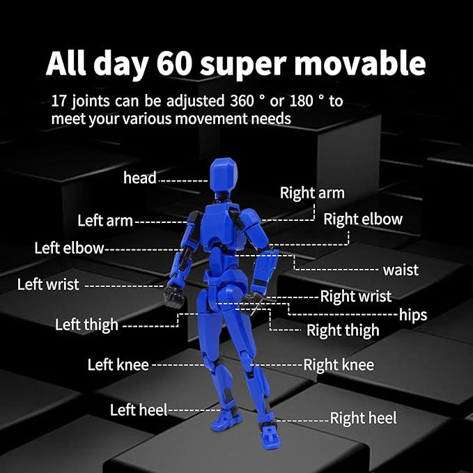 T13 Action Figure Set 5 Pack, Titan 13 Action Figure, Dummy 13 Action Figures, Nova 13 Robot Toy, 3D Printed Lucky T 13 Toy for 6-12 Years Old Kids, Grandson Birthday for Boys