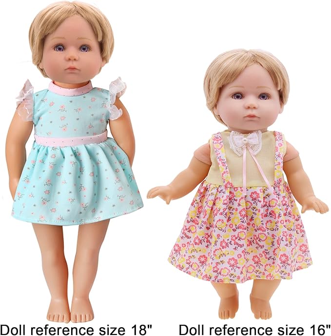 Alive Baby Doll Clothes and Accessories - 12 Sets Girl Doll Clothes Dress for 12 13 14 15 16 Inch Doll, Baby Doll Clothes - Doll Outfits Accessories w/Hairpin & Underwear for Doll Gift