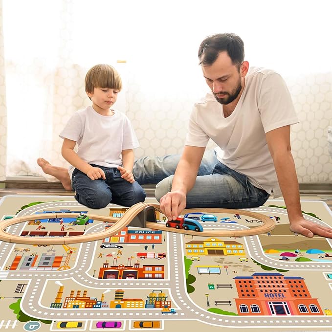 Kids Rug Play Mat Car Rugs for Kid Toy Cars for Classroom Playroom Rug for Boys and Girls