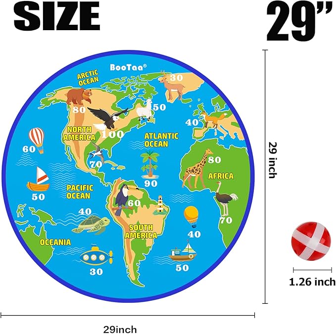 BooTaa 29" Large Dart Board for Kids, Kids Dart Board with Sticky Balls, Boys Toys, Indoor/Sport Outdoor Fun Party Play Game Toys, Birthday Gifts for 3 4 5 6 7 8 9 10 11 12 Year Old Boys Girls