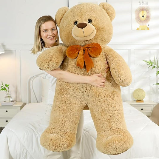 MorisMos Giant Teddy Bear 4 ft Stuffed Animal for Girlfriend,Cuddly Stuffed Big Bear Plush Toy for Christmas Baby Shower for Valentines,Wife,Children