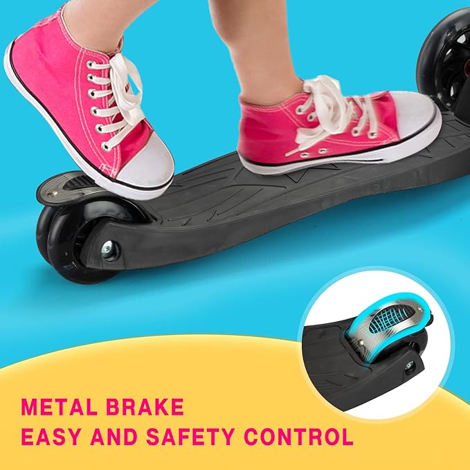 Scooters for Kids Age 3-5, Kick Scooter for Boys Girls Toddlers, 4 Adjustable Height, AEBC-9 Bearing, 3 Light Up Wheels, Outdoor Activities for Children from 3 to 12 Years Old