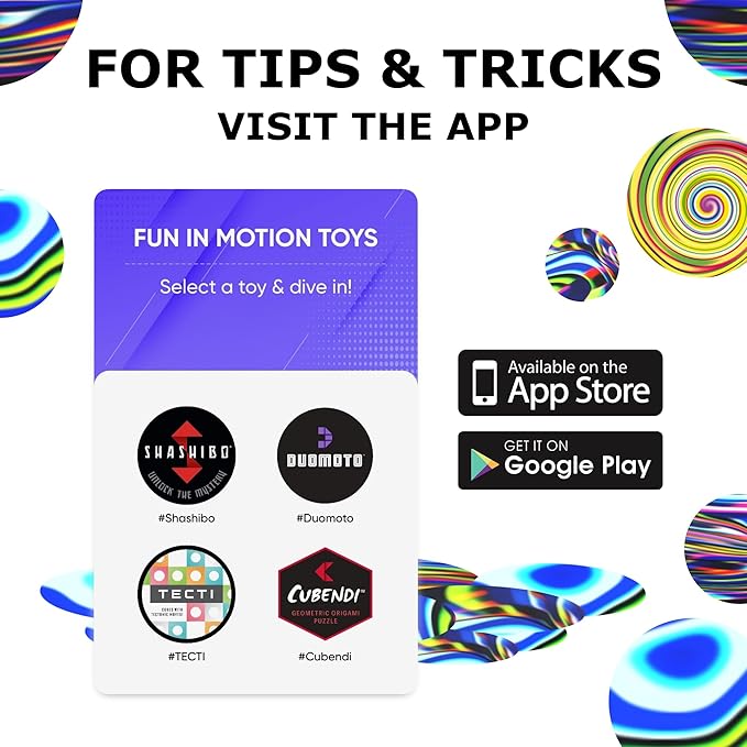 SHASHIBO Shape Shifting Box - STEM Magnetic Fidget Cube That Transforms Into Over 70 Shapes, Download Fun in Motion Toys Mobile App (Technicolor)