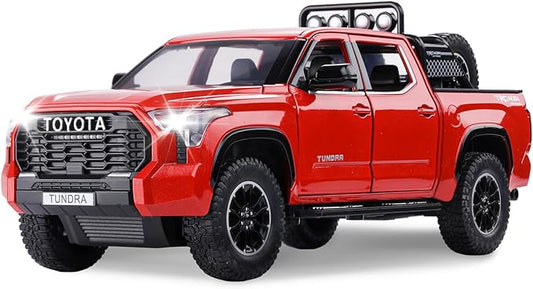 SASBSC Tundra Truck Toys for 3 4 5 6 7 Year Old Boys Pickup Toy Trucks for Boys Age 3-7 Diecast Metal Trucks with Light and Sound Pull Back Toy Cars Gift for Kids