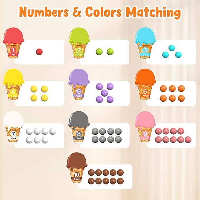 GAMENOTE Magnetic Color & Number Maze - Educational Wooden Color Matching Learning Counting Puzzle Board - Toddler Fine Motor Skills Toys for Boys and Girls 3, 4, 5 Years Old